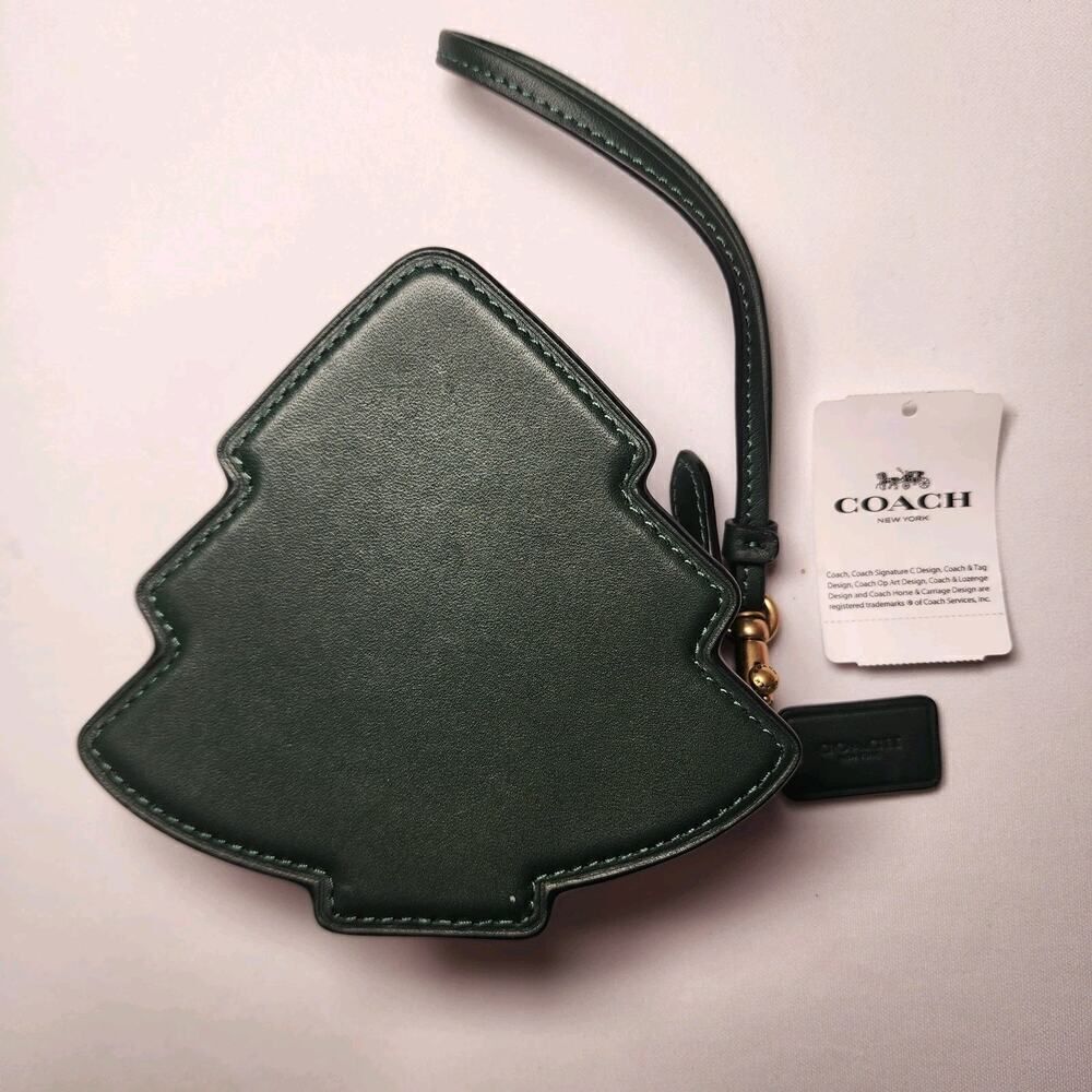 NWT Coach CZ114 Tree Coin Purse Evergreen Amazon Green